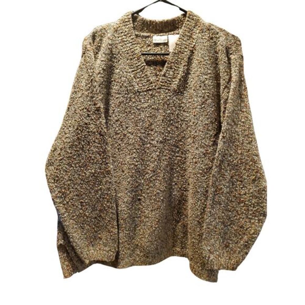 Bobby Brooks Knit Sweater Womens 26W/28W Multicolor Long Sleeve V Neck‎